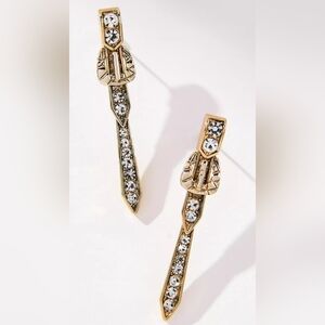 Anthropologie Pavé Buckle Drop Earrings